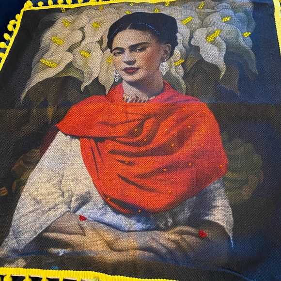Frida Kahlo Pillow Case Covers. Embellished with sequence & trim. All hand done. - Picture 8 of 12